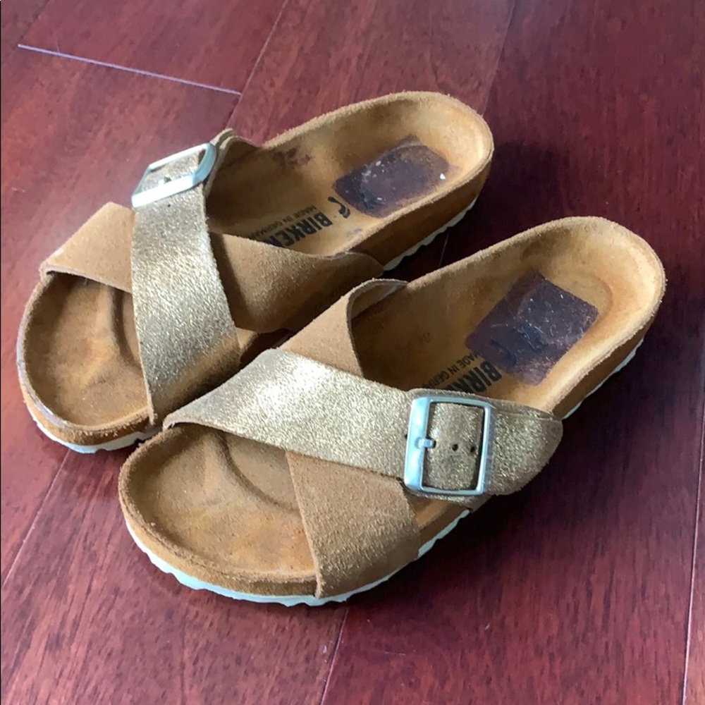 Gold Siena Birkenstock sandals - size 37